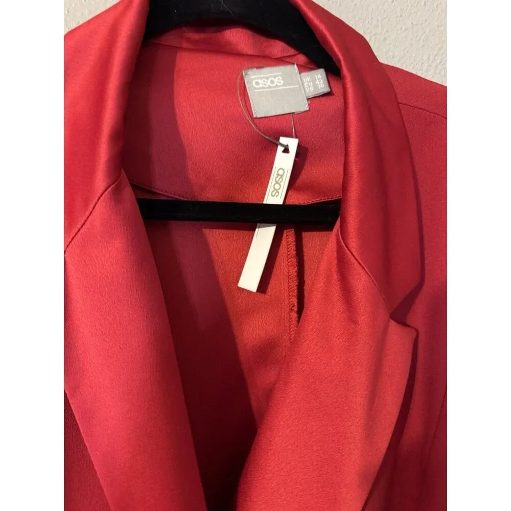 ASOS Double Breasted Blazer Dress Red 10 Long Sleeve NWT - Picture 9 of 9